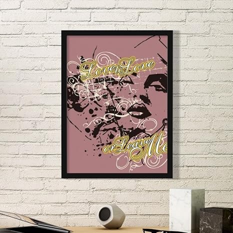 Amazon Diythinker グラフィティ ストリート カルチャー Love To Love Or Leave Me 手製装飾 女性 アート イラスト パターン シンプル ピクチャー フレーム アート プリント 絵画 ホーム ウォール デカール S ブラック Skuf2955 S インテリア オンライン通販