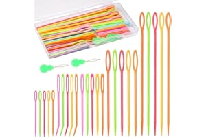 UOOU 67 PCS Plastic Needles, 5 Sizes Yarn Needles, Darning Needles for Yarn, Yarn Needles Large Eye for Crochet, Crochet Needles for Knitting, Weaving and Sewing