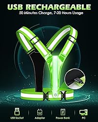 Zacro LED Reflective Vest Running Gear, 5 Lights