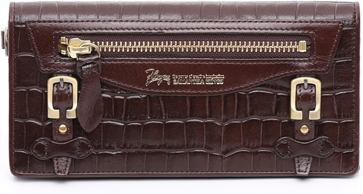 Amazon Samantha Kingz サマンサキングズ クロコ 2つ折り長財布 メンズ サイフ さいふ サマンサ レザー ジップ クロコダイル 二つ折り ダークブラウン Samantha Thavasa サマンサタバサ 財布