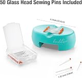 Beaditive Magnetic Pin Holder with Drawer Turquoise 50 Glass Head Pins Included view 4