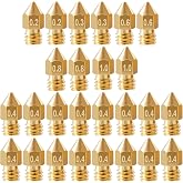 26Pcs Ender 3 Nozzles kit, MK8 Nozzles kit, Brass 3D Printer Nozzles 0.2/0.3/0.4/0.6/0.8/1.0mm Compatible for Creality Ender 3 Pro v2/Ender 3 Max/5 Pro/Ender 3 S1/Ender 3 Neo/CR10 3D Printer Nozzle,