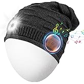 Rotibox Bluetooth Beanie Hat with Light, Music Knit Hat with Headphones for Outdoor Sports,Gifts for Birthday, Christmas, Mens Stocking Stuffers for Men, Women, Teens