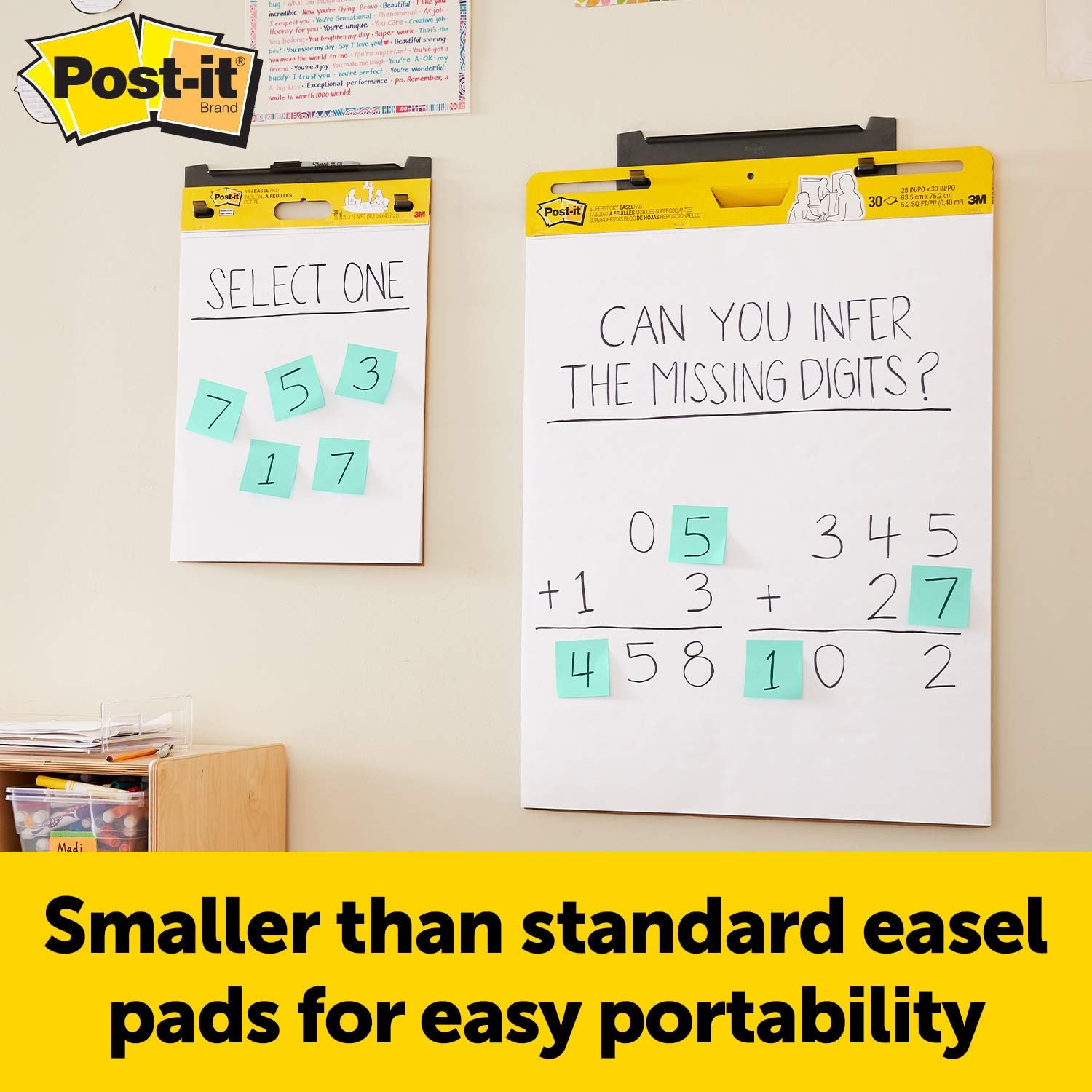 Post-it Super Sticky Mini Easel Pad, 15 x 18 Inches, 20 Sheets/Pad, 3 Pads, White Premium Self Stick Flip Chart Paper (577-3PK) : Office Products