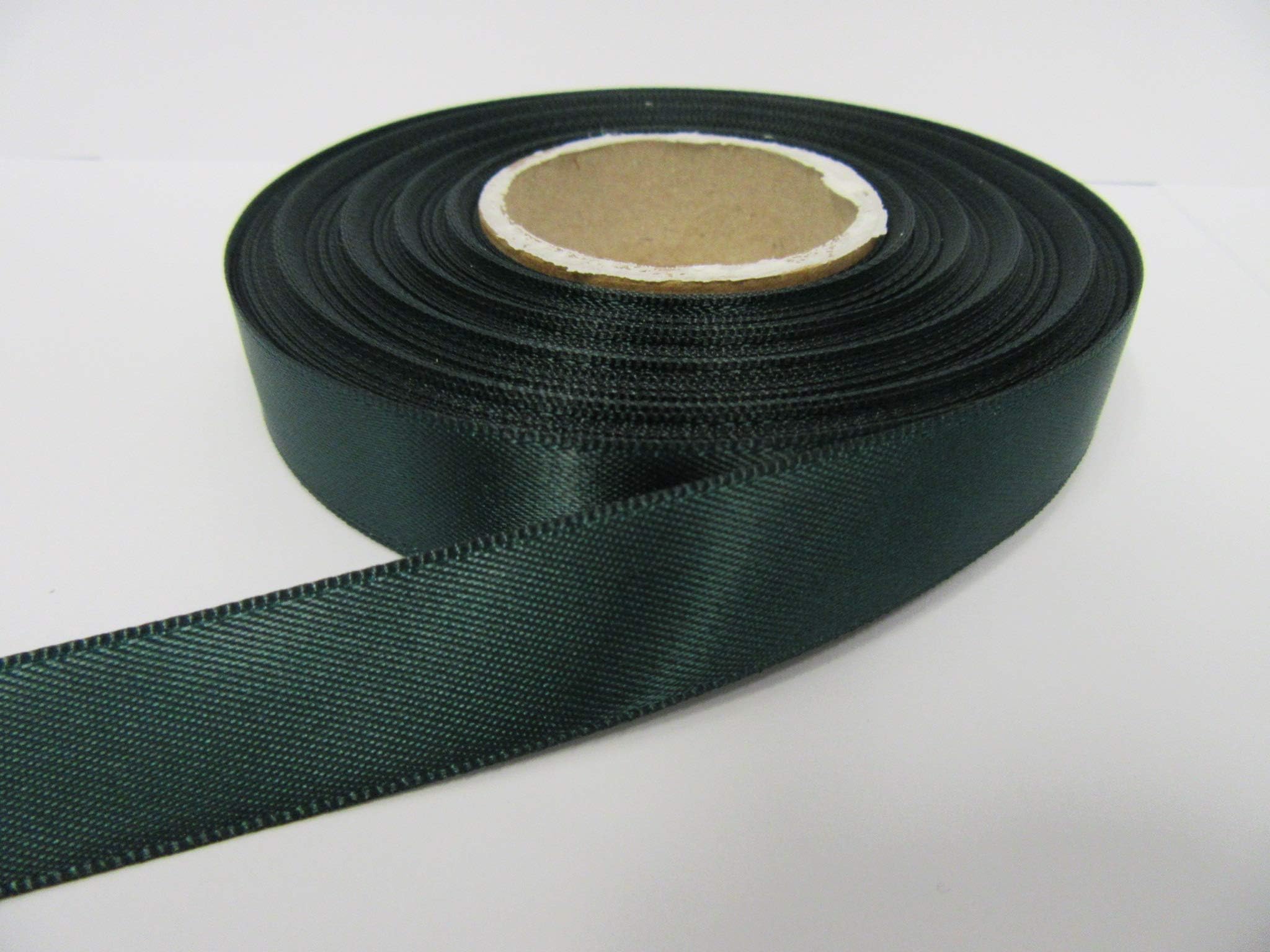 2 metres of 15mm Satin Ribbon Forest dark green Double sided 15 mm 1.5cm