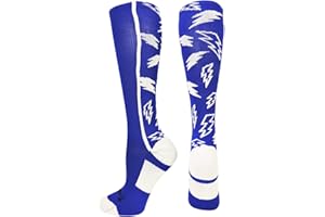 MadSportsStuff Socks with Lightning Bolts for Softball Baseball Soccer for Boys Girls Men Women Youth Adult Over the Calf