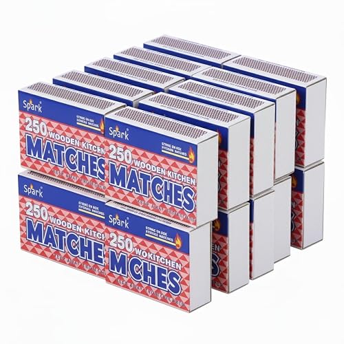 Spark Large Safety Matches – 20 Boxes (5,000 Total) – Strike-on-Box ...