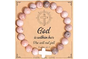 KUNNIAKIR Christian Easter Gifts for Women, Easter Basket Stuffers Cross Bracelet, Inspirational Religious Gifts for Mom, Grandma, Daughter, Granddaughter, Friends, Sisters, Encouraging Faith Jesus Jewelry