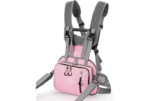 DEERFAMY Ski and Snowboard Harness Trainer for Kids, Training Leash Teach Your Child the Fundamentals of Skiing, Blue/Pink