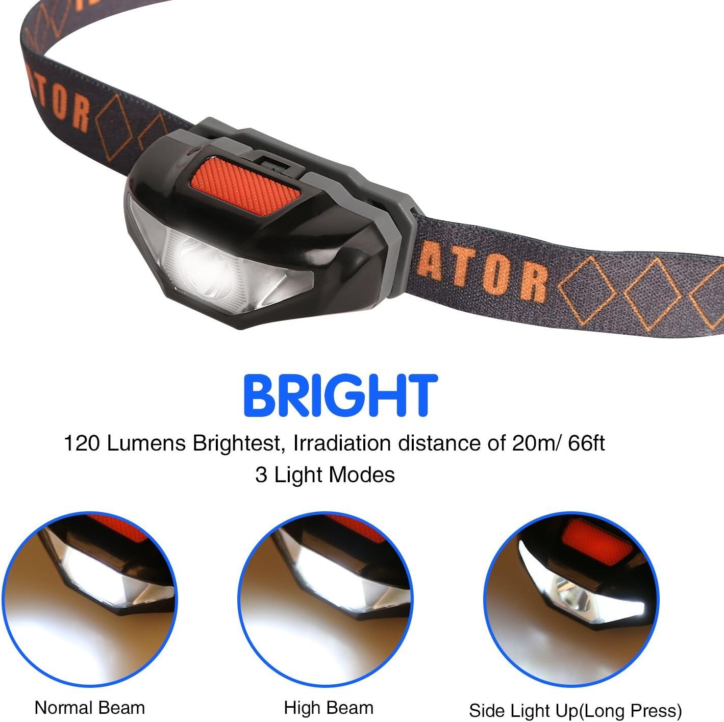LED Headlamp Flashlight with Carrying Case, COSOOS Head Lamp, Waterproof Running Headlamp, Bright Headlight for Adults, Kids, Camping, Night Jogging, Reading, Dog Walking, Runner, Only 1.6oz/48g(NO AA Battery) - - 