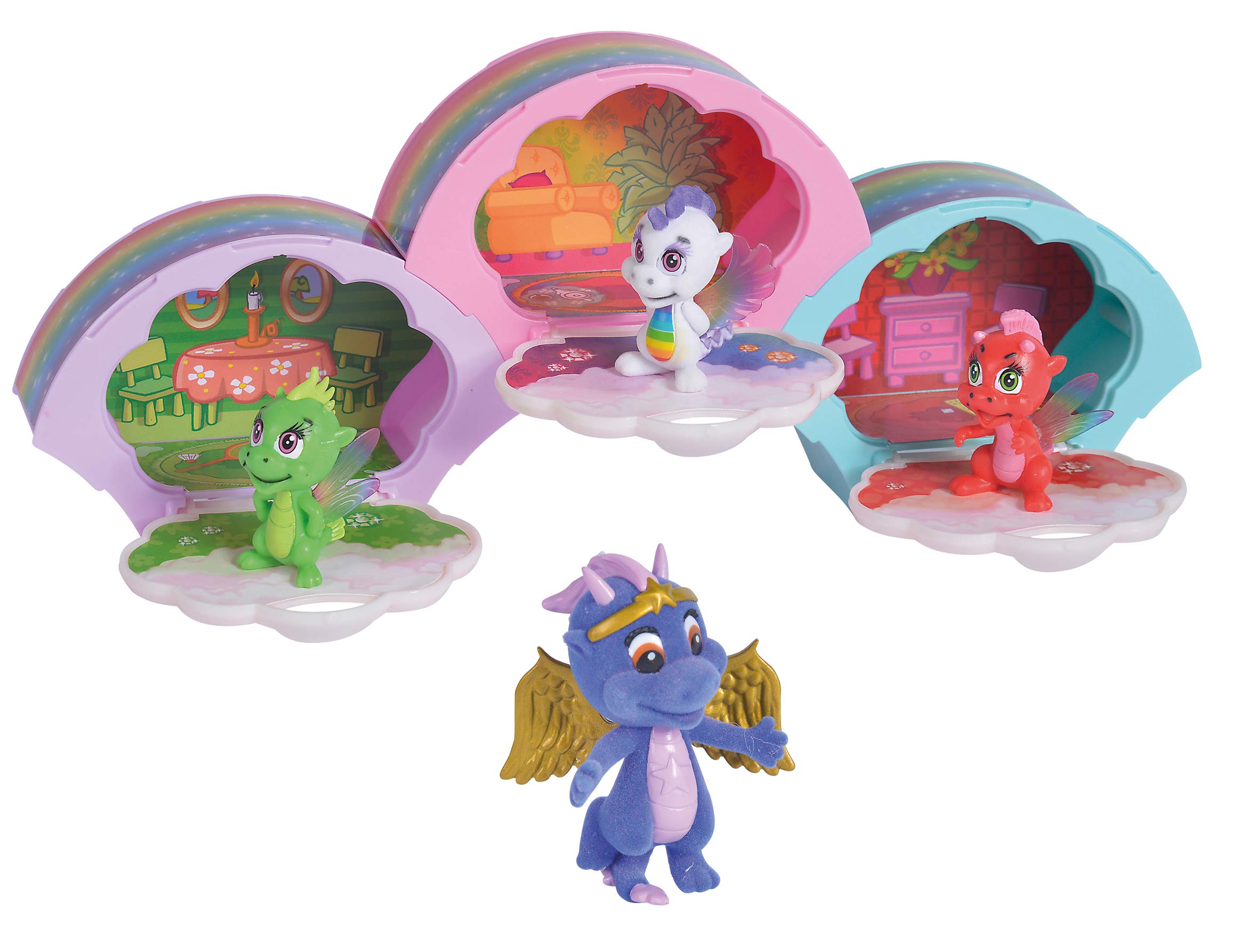 Simba 105951022 Safiras Rainbow Friends Dragon Figure, Pack of 3, Boxes to Put Together, 1 Special Figure, from 3 Years