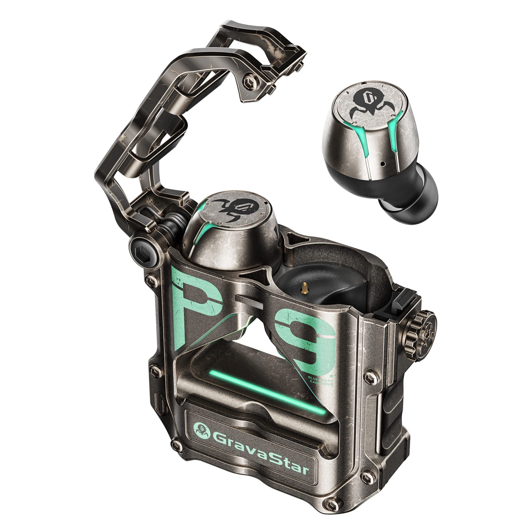 GravaStar Sirius Pro Earphones Wireless Earbuds Comes with Knowles Balanced Armatures and 7.2mm Dynamic Drivers Music Reproducing Vividly, Mechanical design 3 Sound Modes Earbuds (War damaged Gray)