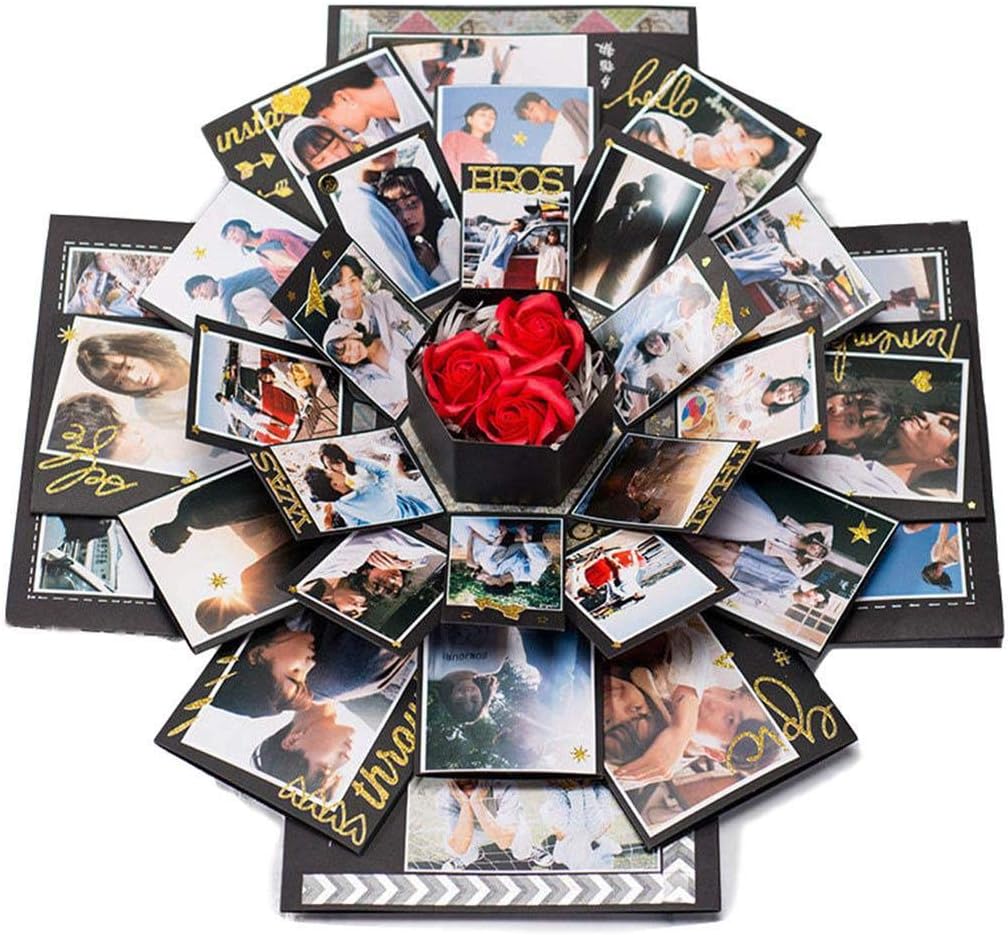 Dethler Surprise Explosion Box DIY Photo Album Gift for Birthday Anniversary Bookshelf Albums