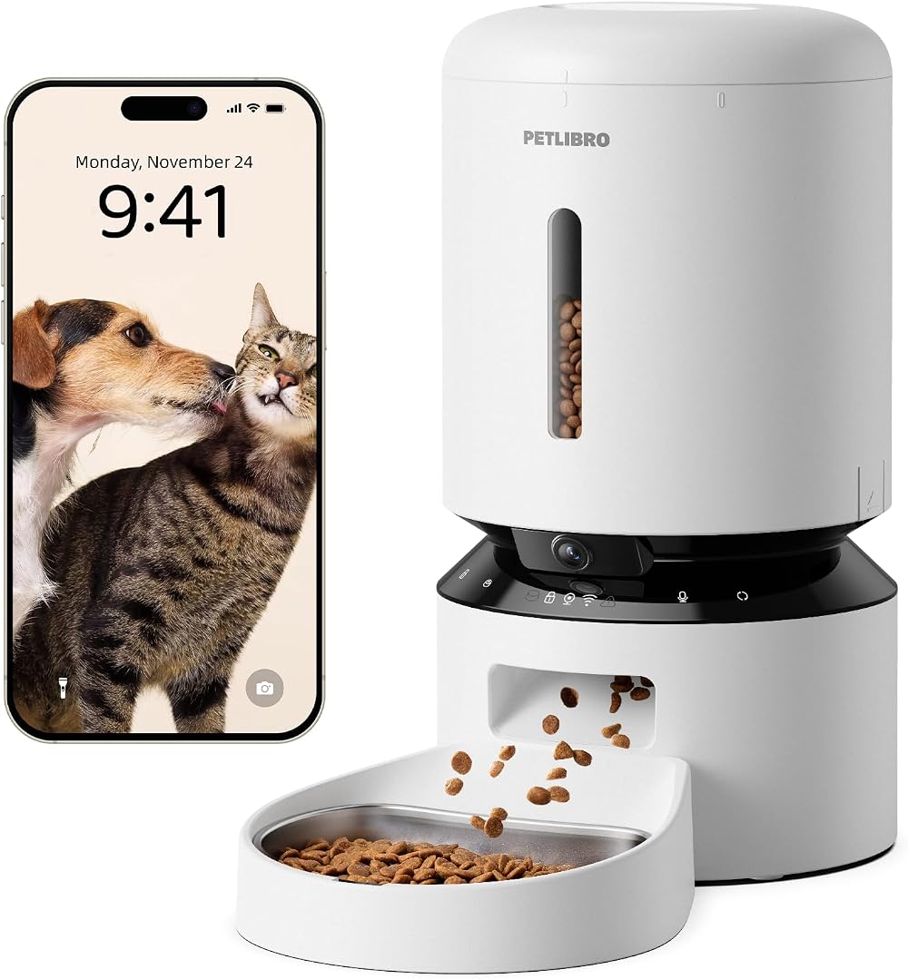 PETLIBRO Automatic Cat Feeder with Camera 1080p 5L White