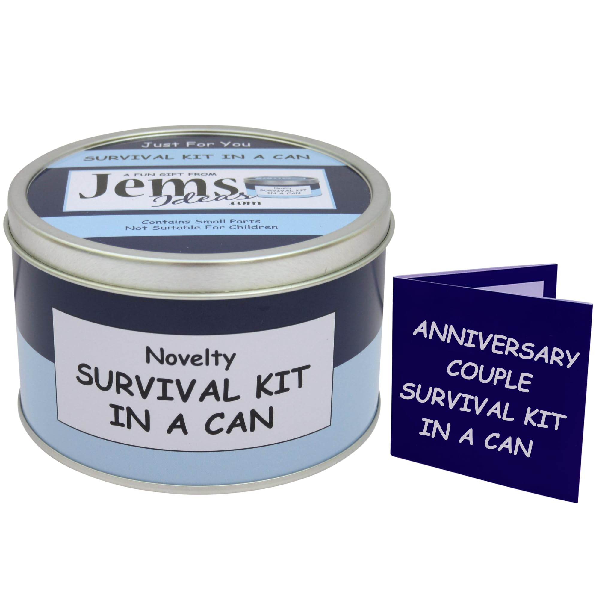 Survival Kit In A Can A Fun & Unique Novelty Gift Set with Card Perfect for Couples Parents Grandparents & Friends. Wedding Anniversary Celebration Keepsake