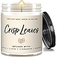 Fall Candles, Crisp Leaves Candle, Autumn Candle, Fall Scented Candles for Home, Farmhouse Fall Decor, Fall Home Decor, Fall Bathroom Decor, Autumn Decor, Falling Leaves Candle - 9oz