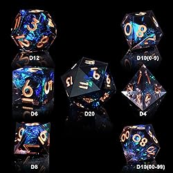 Cttasty DND Dice Set Resin Sharp Edge Dice Set