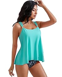 RXRXCOCO Women Tankini Bathing Suits Ruffle High
