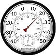 Outdoor Thermometers for Patio, 10'' Indoor Outdoor Thermometer Wireless, No Battery Needed Outside Thermometer for Home Gard