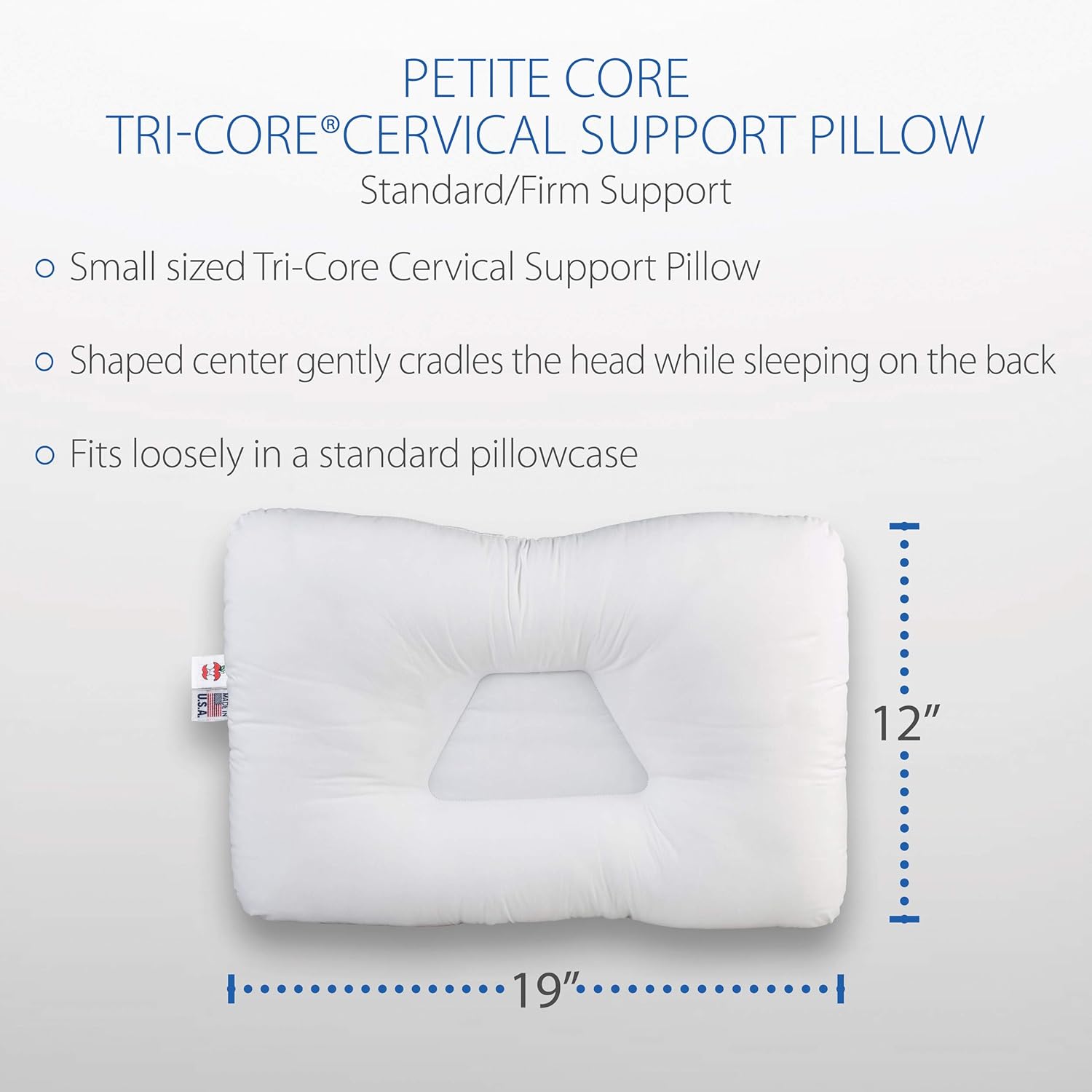 Core Products Tri Core Cervical Support Pillow Firm Petite Size