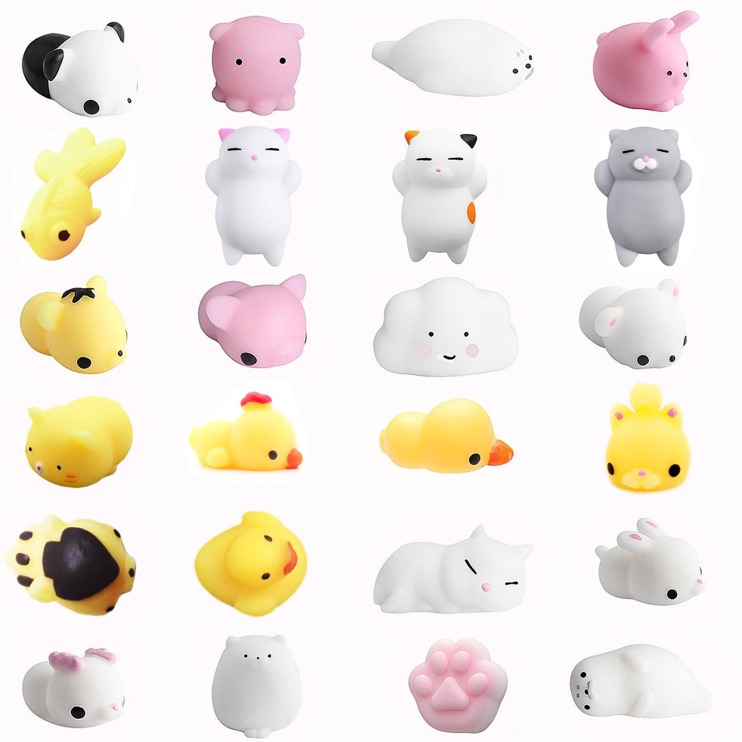 Amaza 24pcs Squishy Kawaii Squishies Animals Slow Rising Squeeze Animal Stress Reliever Anti-Stress Toy (Multi-Colour)