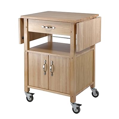 Winsome Wood Drop-Leaf Kitchen Cart with Storage