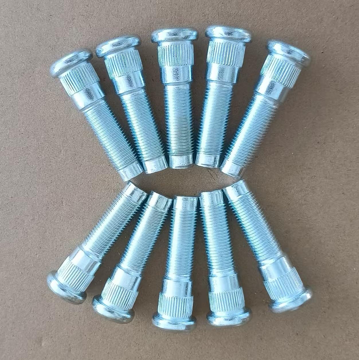 Photo 1 of 10PCS Bolts 610-389 9/16-18 Thread Wheel Stud Bolt -0.666 in. Knurl, 2.34 in. Length Compatible with 1999-2010 Dodge Ram 1500, 94-99 RAM 2500 Pickup, 99-03 RAM 2500 3500 Van