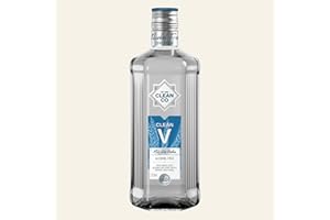 CleanCo Clean V - Alcohol-Free Vodka Alternative | New Recipe Award-Winning Zero Proof Spirits | Sugar Free Low Calorie No Sweeteners | Vegan & Gluten-Free | Alcohol Free Cocktails | 23.7fl oz (700ml)