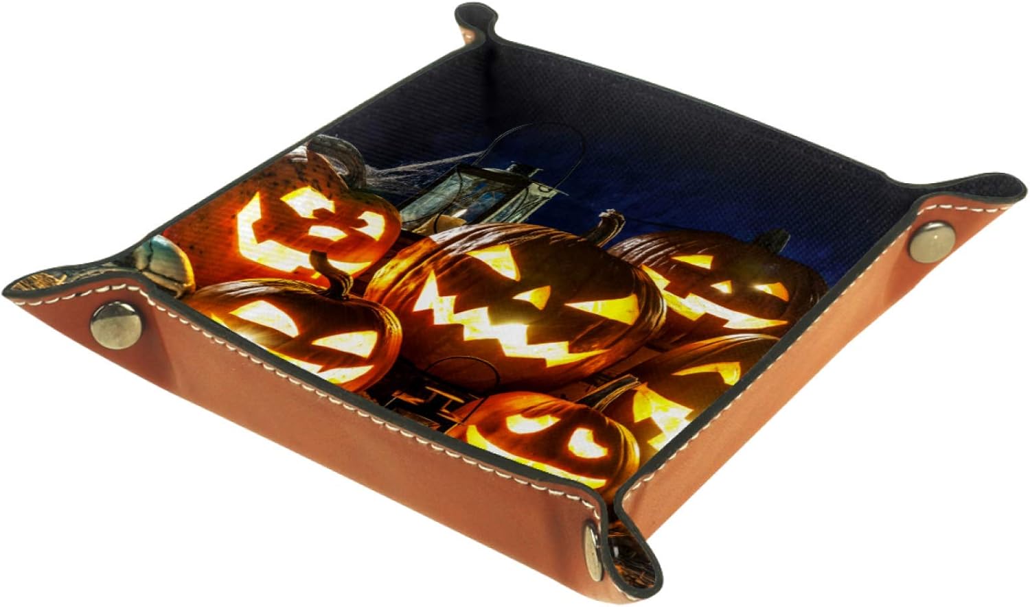 YATELI Kleine Aufbewahrungsbox,Herren-Valet-Tablett,Halloween-Kürbis