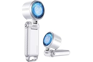 Taiofan Portable Handheld Turbo Fan with Ice Cooler & LED Display, 5-in-1 Foldable USB Rechargeable 5-Speed Battery Powered F