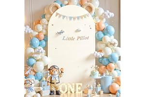 PARTISKY Beige Arch Backdrop Covers, 7.2FT Polyester Fitted Wedding Arch Stand Cover Round Top Chiara Stretchy Arch Backdrop Cover for Birthday Party Ceremony Banquet Decoration