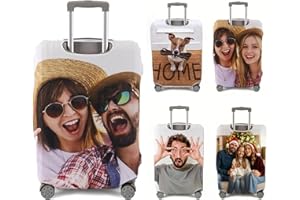 Bycuss Personalized Suitcase Covers For Luggage, Custom Photo Luggage Covers For Suitcases, Double-Sided Customized Design, E
