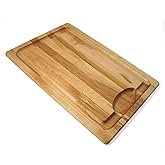 J.K. Adams 20-Inch-by-14-Inch Maple Wood Farmhouse Carving Board with Juice Groove, Brown