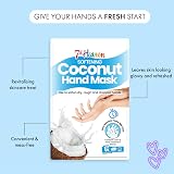 7th Heaven Coconut Hand Masks 3pk - Vegan Skincare Gloves for Dry Rough Chapped view 2