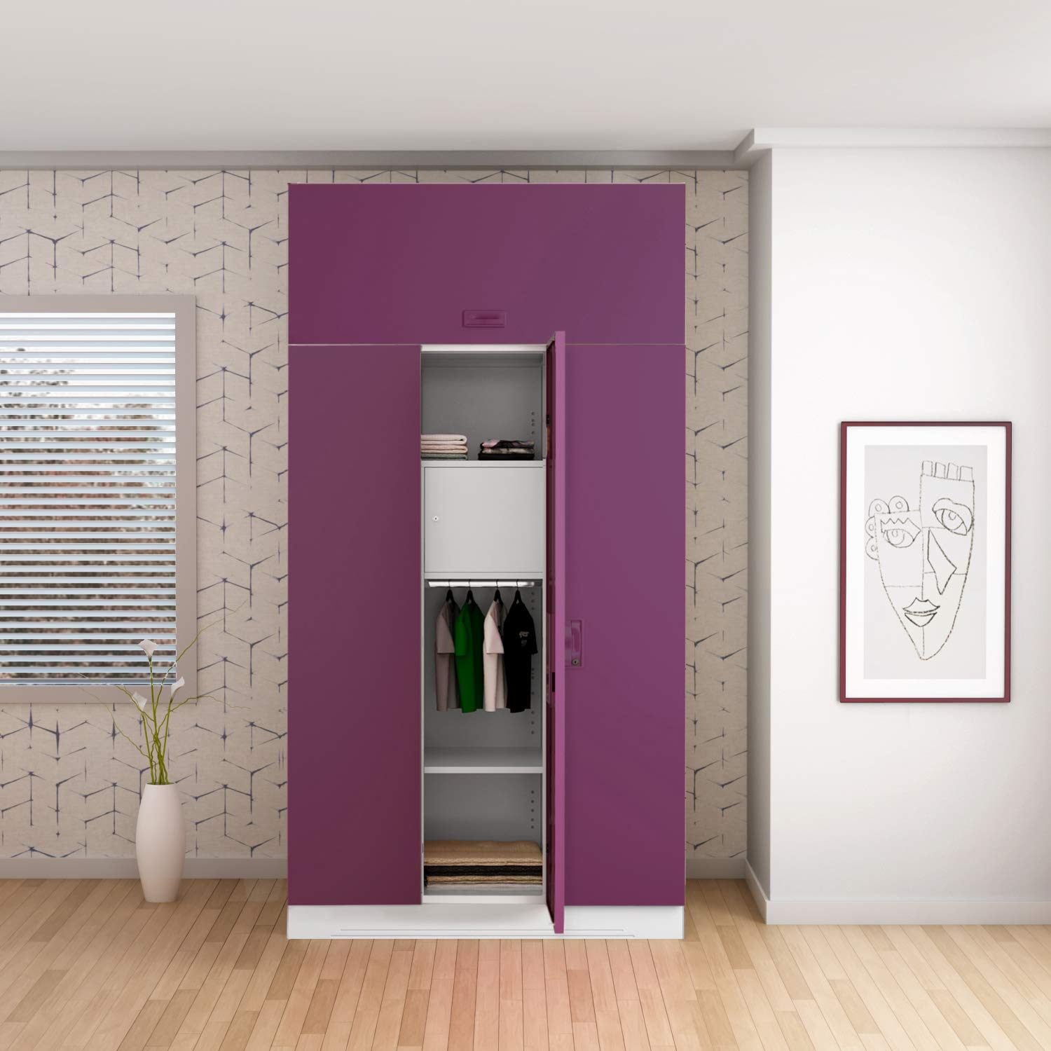 Godrej Interio Slimline 3 Door Steel Almirah With Locker And