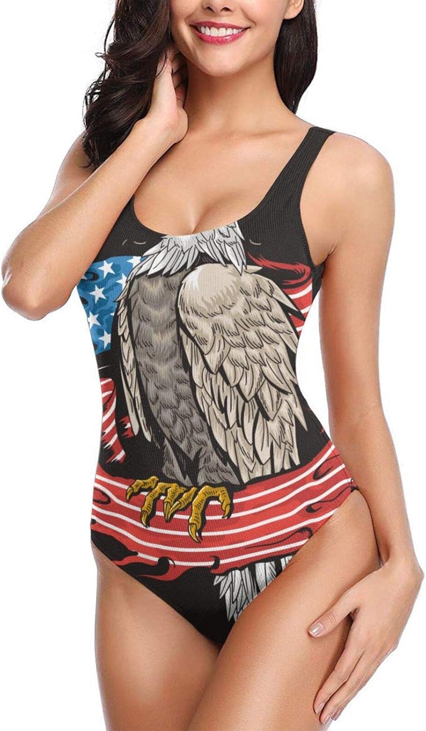 OnePiece Swimsuit,Eagle American Flag Swimwear Beachwear Summer Beach