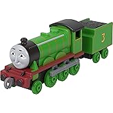 Thomas &amp; Friends by Fisher-Price Train, Large Push-Along Die-Cast Henry Engine &amp; Cargo Car from The Classic &amp; All Engines Go Series, for Preschoolers