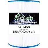 HANXER® PDM28 Spa Filter Cartridge Replaces for Aquarest Dream Maker 461273, Filbur FC-9944, SD-01392, FC9944, 50281 Hot Tub Filter, 28 sq.ft Filter Cartridge, 1 Pack