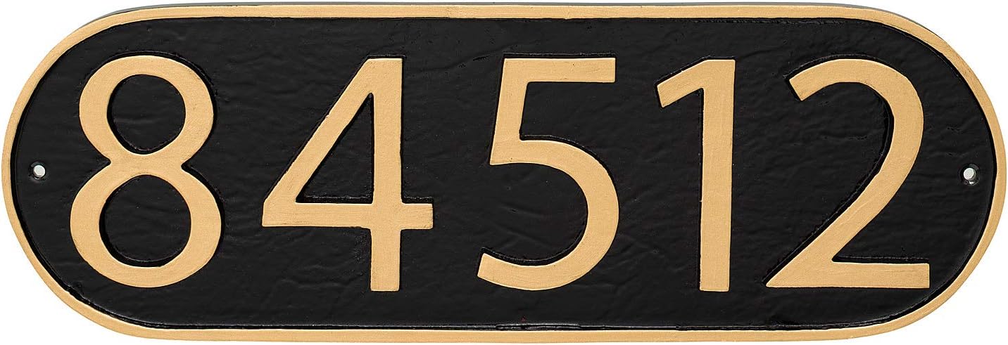 Address Signs - Address Number Store, Powder Coated Aluminum Oblong Economy Series Plaque, Modern Font, Holds up to 5 Characters