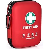 General Medi First Aid Kit - 170 Pieces Hard Case and Lightweight - Great for Travel, Home, Office, Vehicle, Camping, Workplace & Outdoor (Red)
