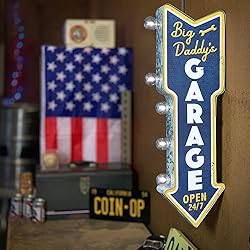 Big Daddy's Garage Double-Sided Marquee Sign With