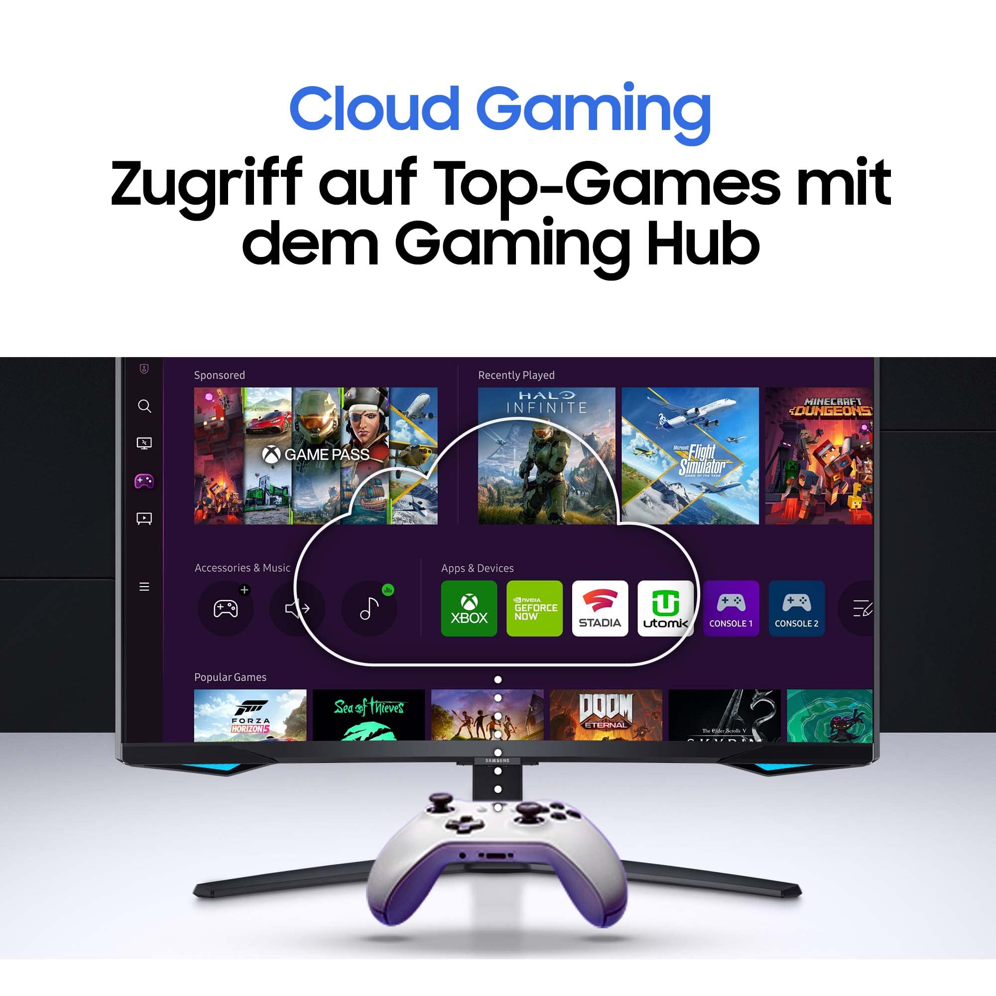 Samsung Odyssey G65B Smart Gaming Monitor S32BG650EU, 32 Zoll, VA-Panel, WQHD-Auflösung, AMD FreeSync Premium Pro, 1000R Bildschirmkrümmung, 1 ms (G/G) Reaktionszeit, Bildwiederholrate 240 Hz, Schwarz 5
