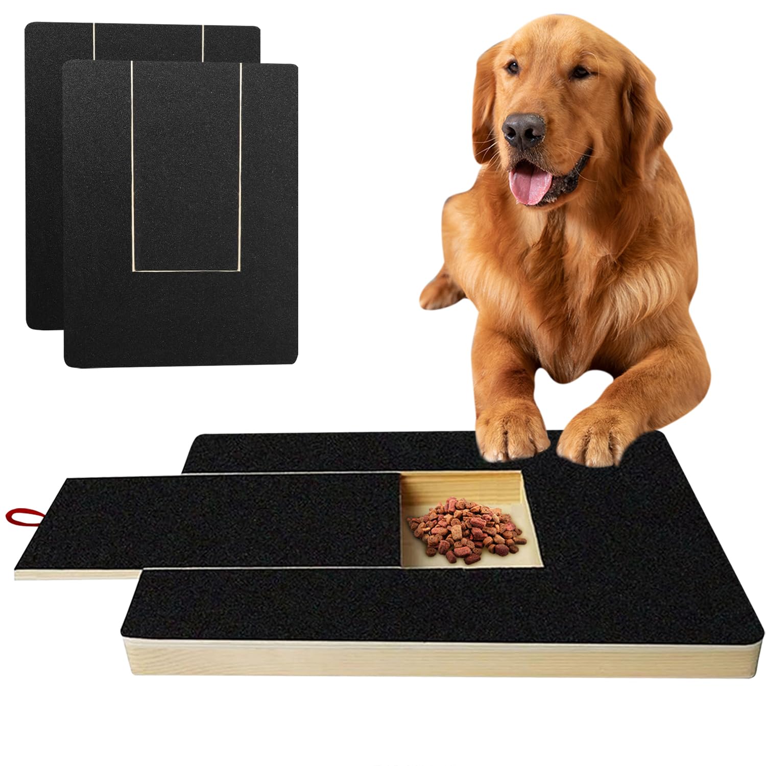 Lighterday Dog Scratch Board for Nails with Snack Box,Dog Nail Scratchboard with 2 Replacement Sheets of Sandpaper,Alternative Scratching Pad Dog Nail Clippers Grinders for Pets Nail Care