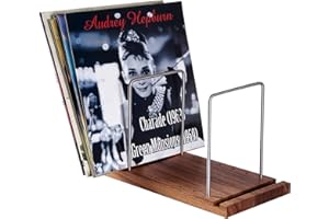 LITY Vinyl Record Storage Holder, Solid Wood Record Stand for albums, 50-75 LP Vinyl Rack, Built-in Now Playing, for Albums Rack Organizer Record Display