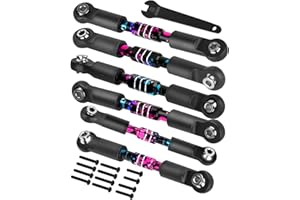 RCHuiWow RC Aluminium Turnbuckles Camber Links Upgrades Part for 1/10 Big Rock V3 3S BLX,1/8 Typhon 3S BLX,Typhon Mega 550,Alloy Tie Rods & Turnbuckles Hops Up,Rainbow