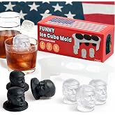 Funny Face Ice Cube Tray &ndash; 3-Cavity Food-Grade Silicone Mold with Lids, BPA-Free, Easy Release, Dishwasher-Safe &mdash; 3D Head-Shaped Ice for Iced Coffee, Juices &amp; Mocktails