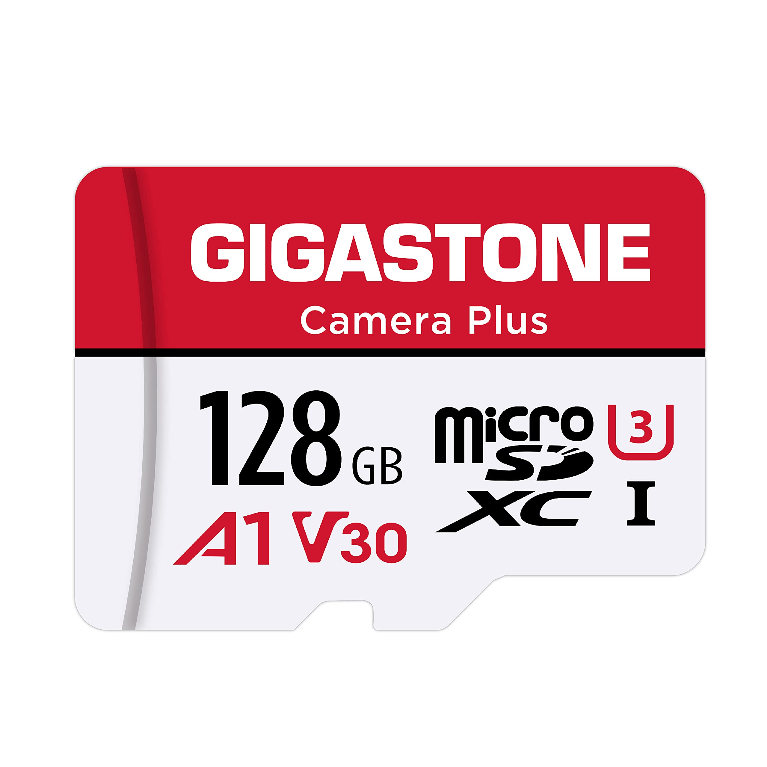 Gigastone 128GB Camera Plus Series Memory Card, Read Speed up to 100MB/s. Ideal for Full HD Video Gopro Drone Android Camera, A1 Micro SDXC Card with Mini Case and SD Adapter.