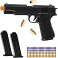 EagleGrove Toy Gun with 50 Foam Bullets, Soft Bullet Toy Guns with Shell Ejecting, Toy Foam Blasters & Guns for Boys, Gifts for Christmas Birthday Kids Adults Age 8+ Black
