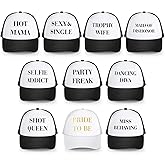 JaGely 10 Pack Funny Hat for Women Neon Group Baseball Cap Adjustable Bride Hat for Bachelorette Party Girl Trip Weekend