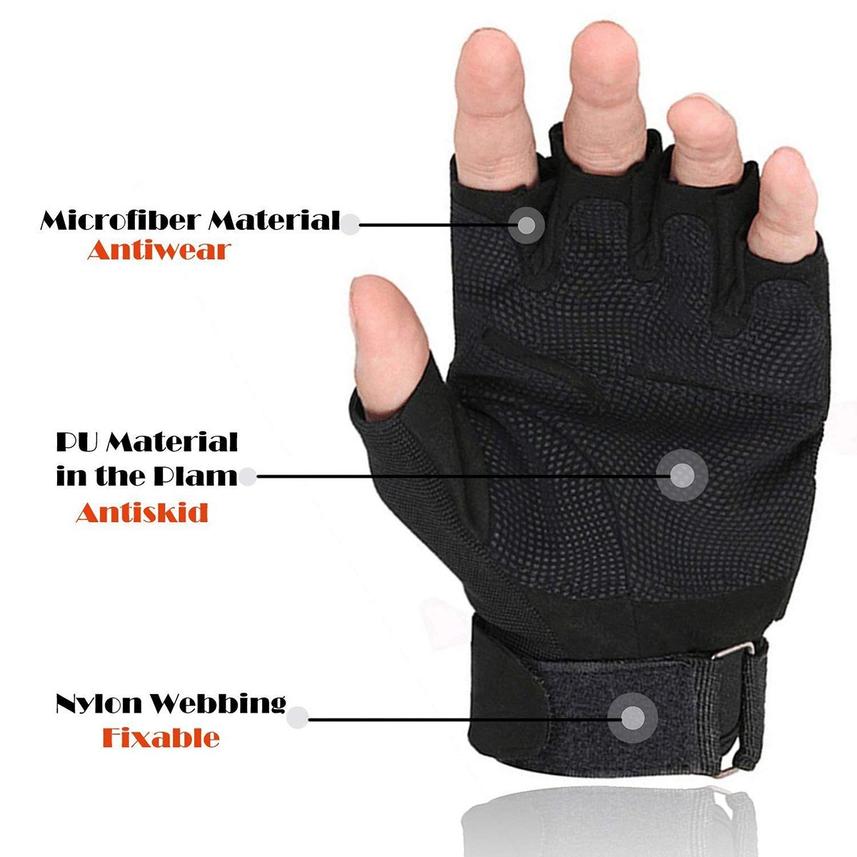 LONGQI antidérapant Yoga Fitness Haltères Course Sports d\'équitation moitié Gants à Doigts